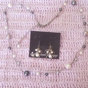 Premier Designs pearl beaded necklace and earrings